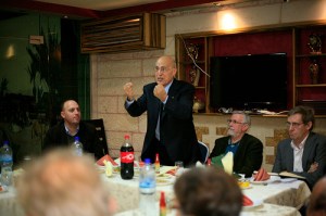 Nabil Sha'ath, Husam Zomlot, John Austin and Martin Linton