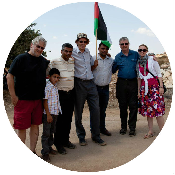 Cat Smith and others in Palestinian village, Bi'lin