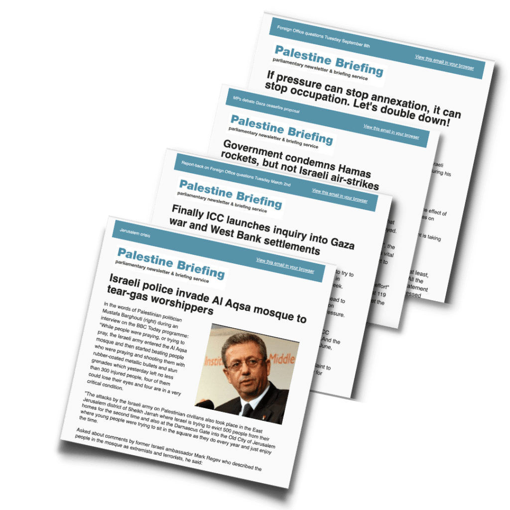 Copies to Palestine Briefing 